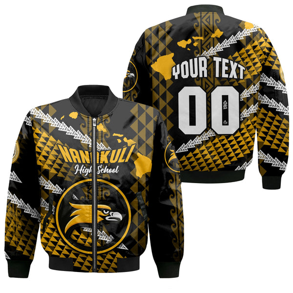 Hawaii Nanakuli High School Custom Bomber Jackets Map Style