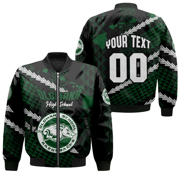 Hawaii Olomana High & Intermediate School Custom Bomber Jackets Map Style