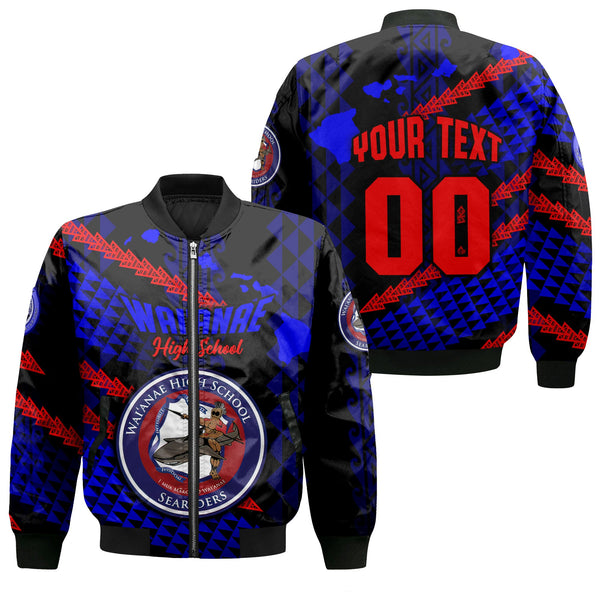 Hawaii Waianae High School Custom Bomber Jackets Map Style