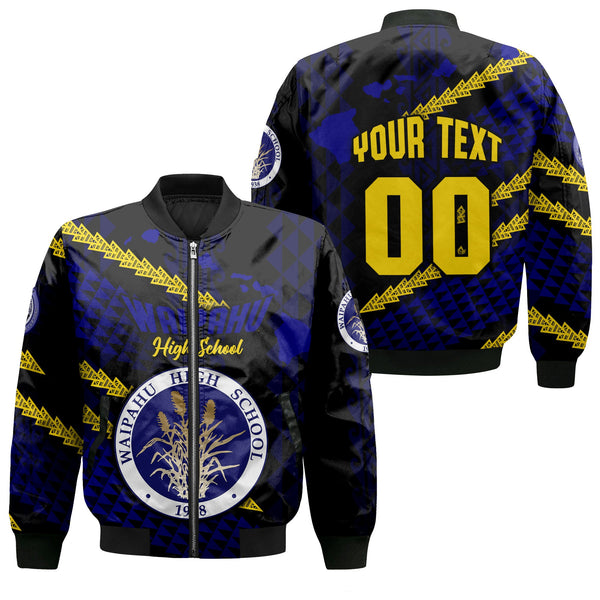 Hawaii Waipahu High School Custom Bomber Jackets Map Style