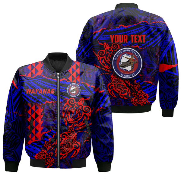 Hawaii Waianae High School Custom Bomber Jackets Polynesian Turtle Style