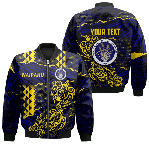 Hawaii Waipahu High School Custom Bomber Jackets Polynesian Turtle Style