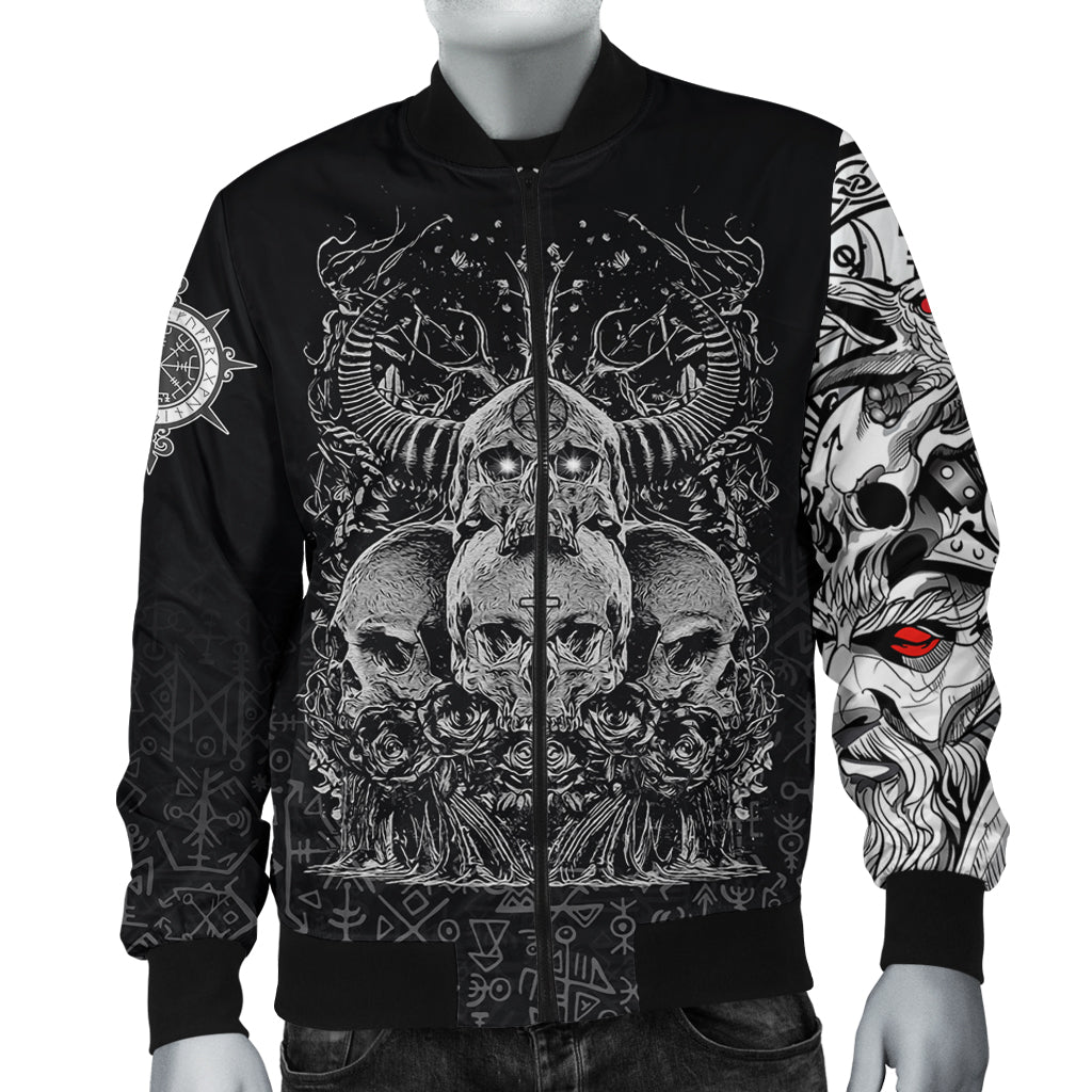 Custom Viking Bomber Jacket Skull Honor