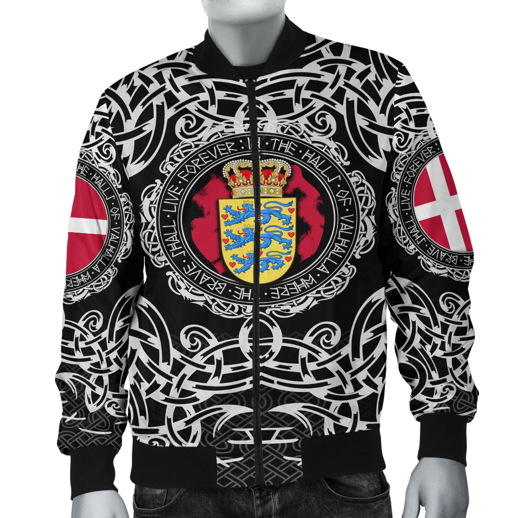 Viking Bomber Jacket Denmark Viking Pattern