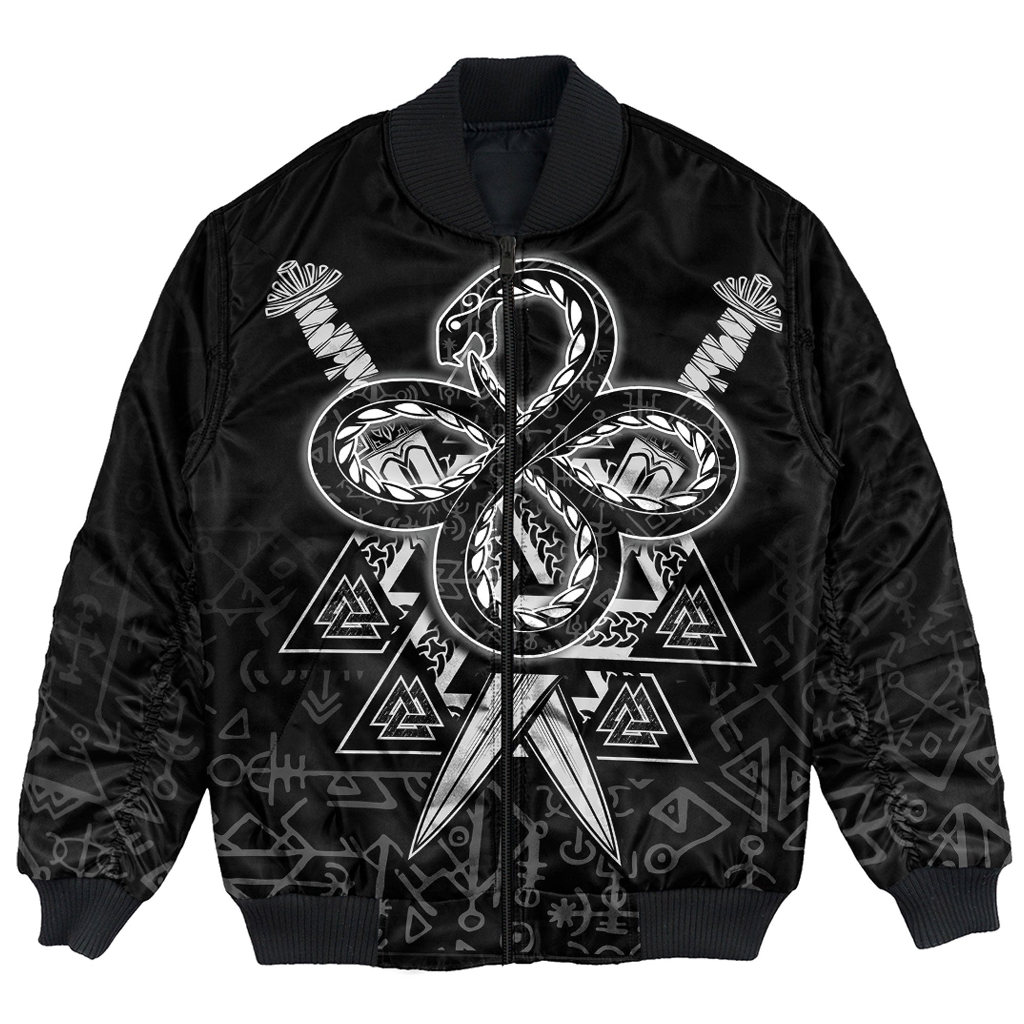 Viking Bomber Jacket Jörmungandr and Valknut