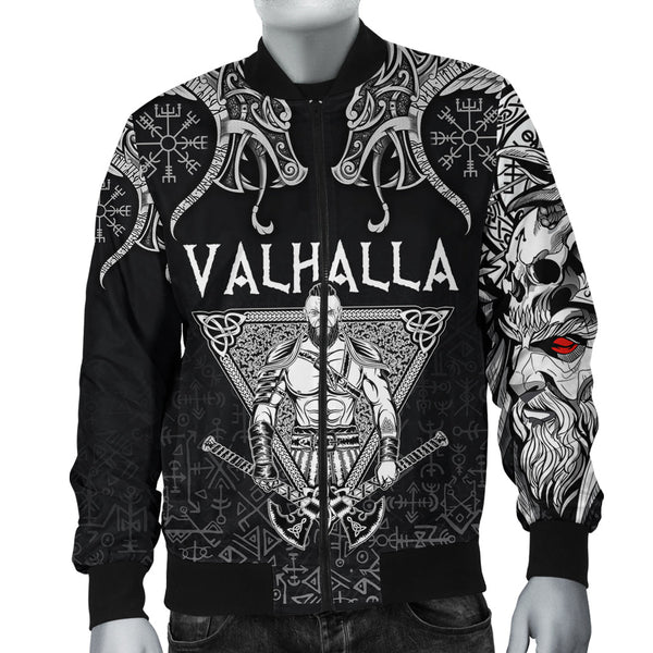 Custom Viking Bomber Jacket Warrior Valhalla and Double Dragon