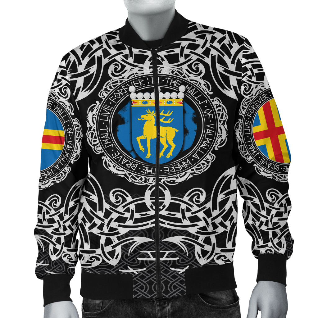 Viking Bomber Jacket Aland Islands Viking Pattern