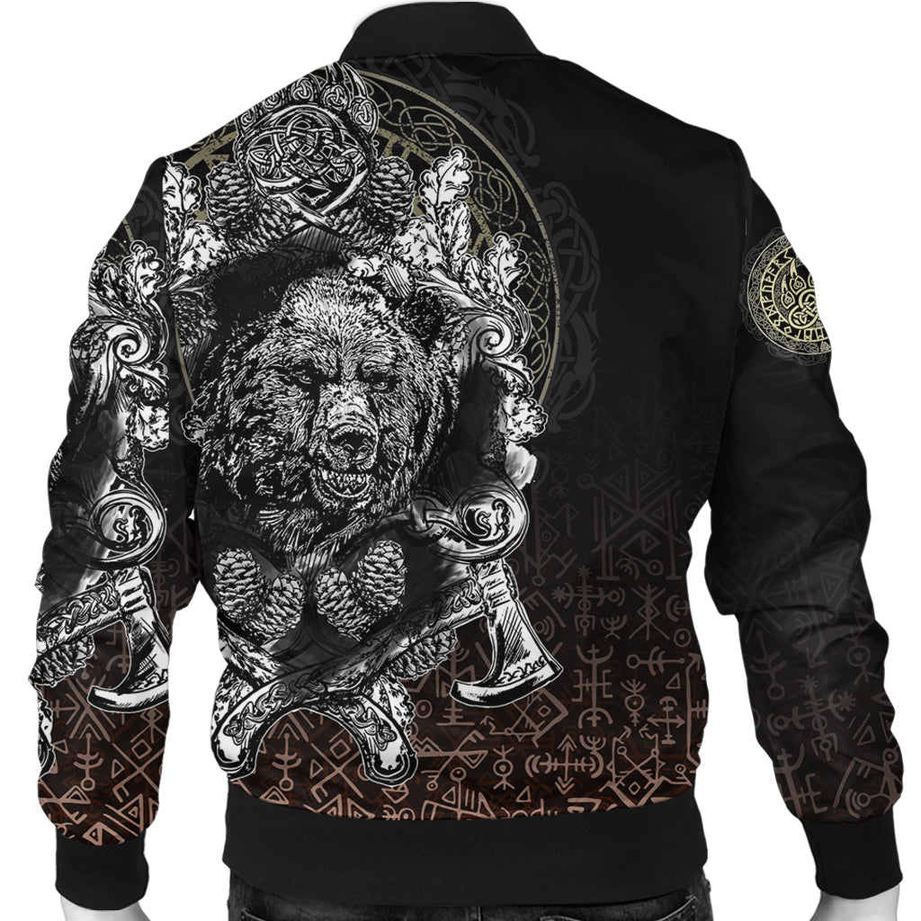 Viking Bomber Jacket Bear Claws and Viking Hammer