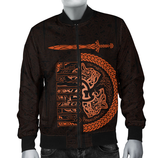 Viking Bomber Jacket Fierce Wolf Totemic Animal