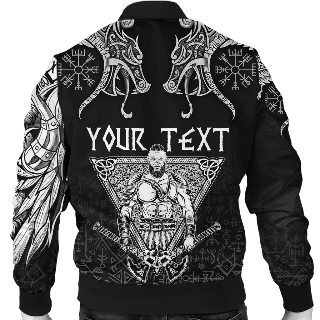 Custom Viking Bomber Jacket Warrior Valhalla and Double Dragon