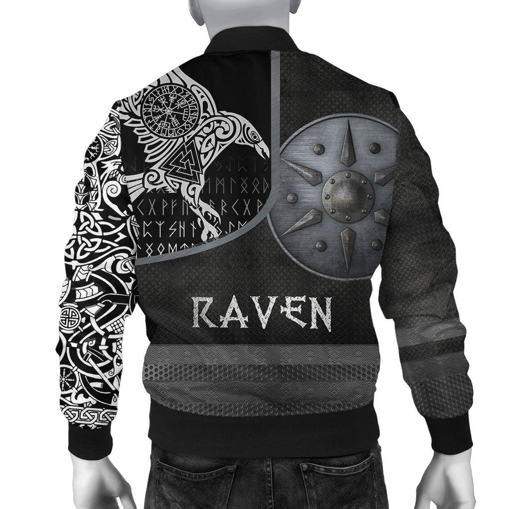 Custom Viking Bomber Jacket Armor Raven Tattoo