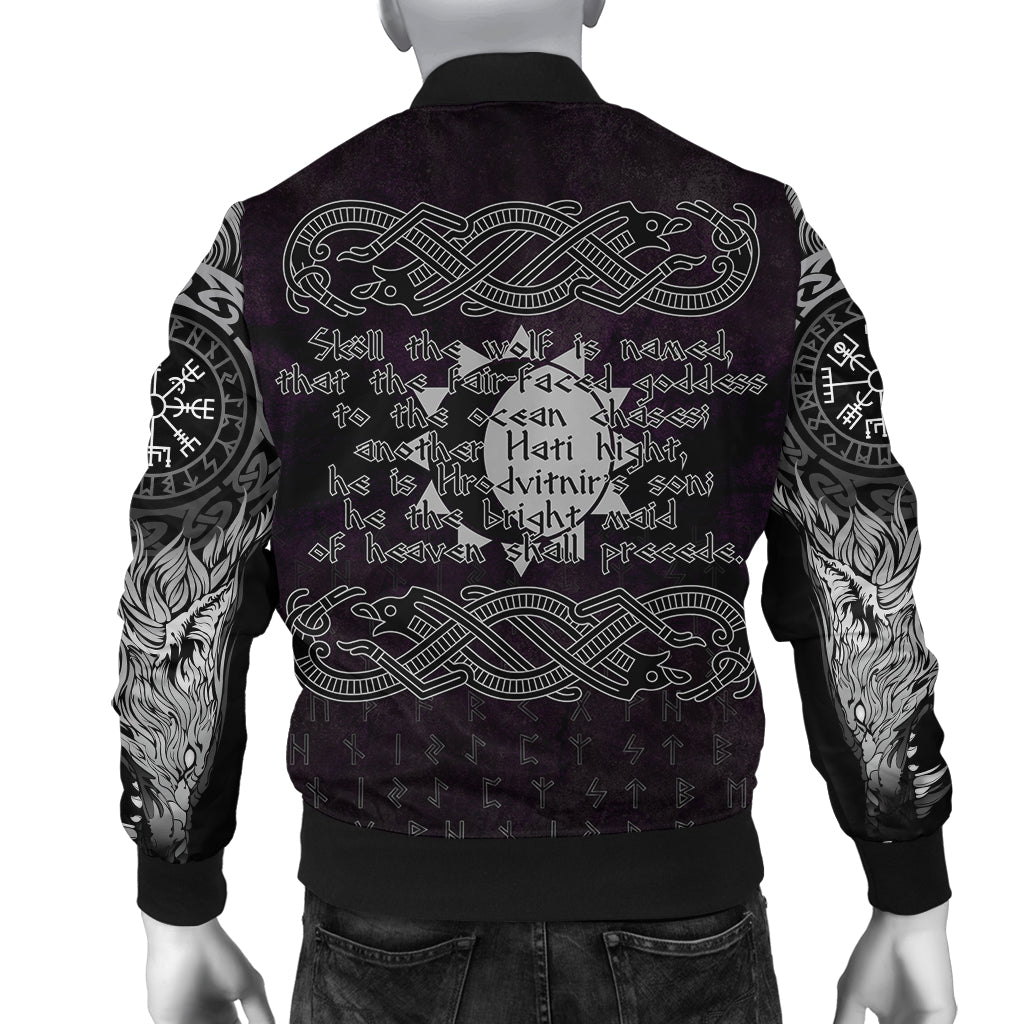 Viking Bomber Jacket Hati And Skoll Valknut