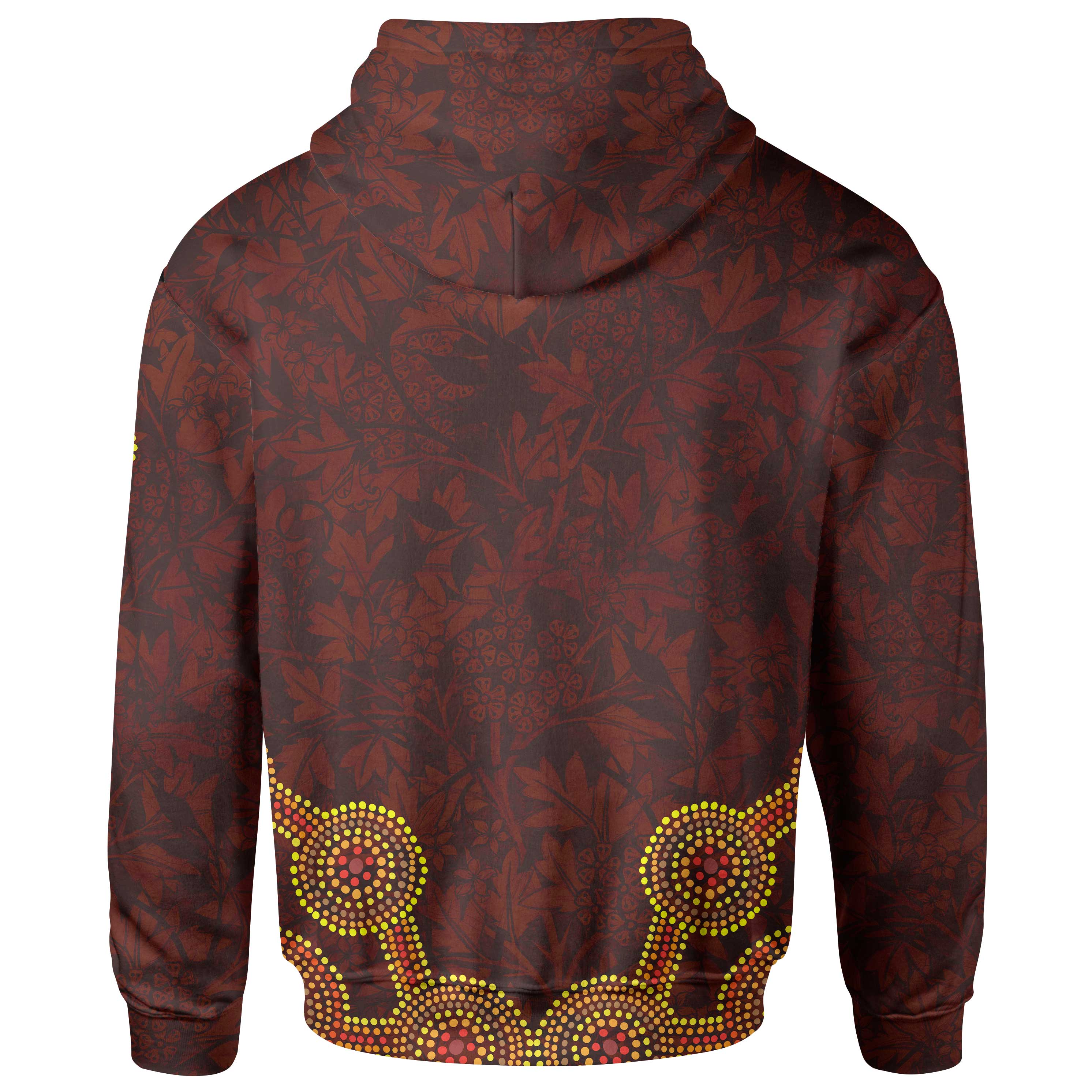 Zip Hoodie - Aboriginal Dot Pattern Boomerang, Kangaroo