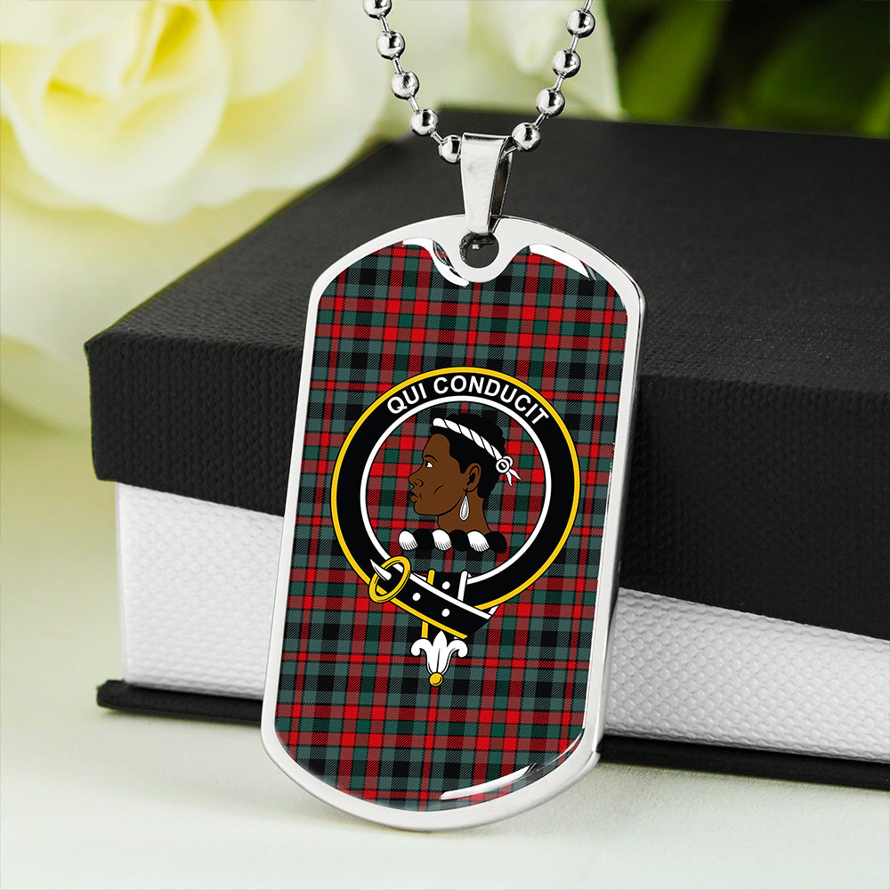 Borthwick Modern Clan Badge Classic Tartan Dog Tag Necklace