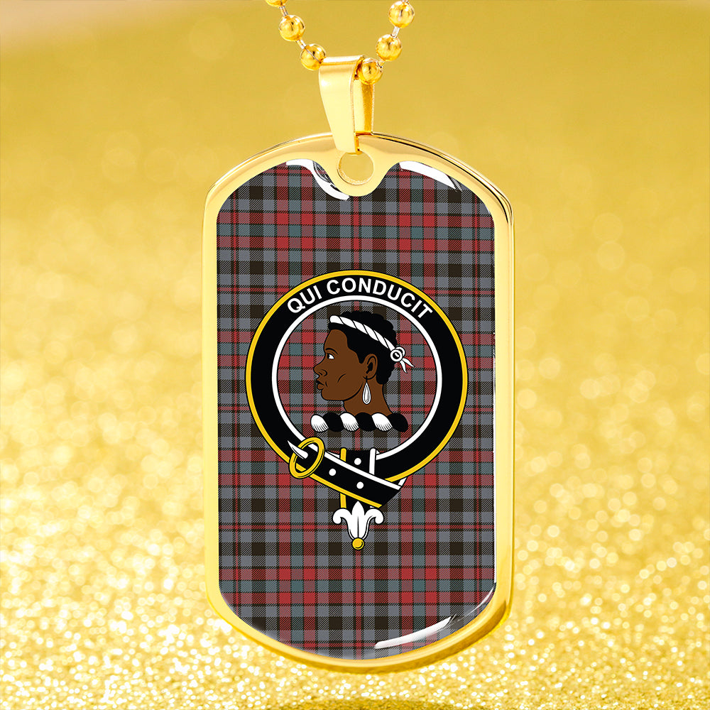 Borthwick Weathered Clan Badge Classic Tartan Dog Tag Necklace