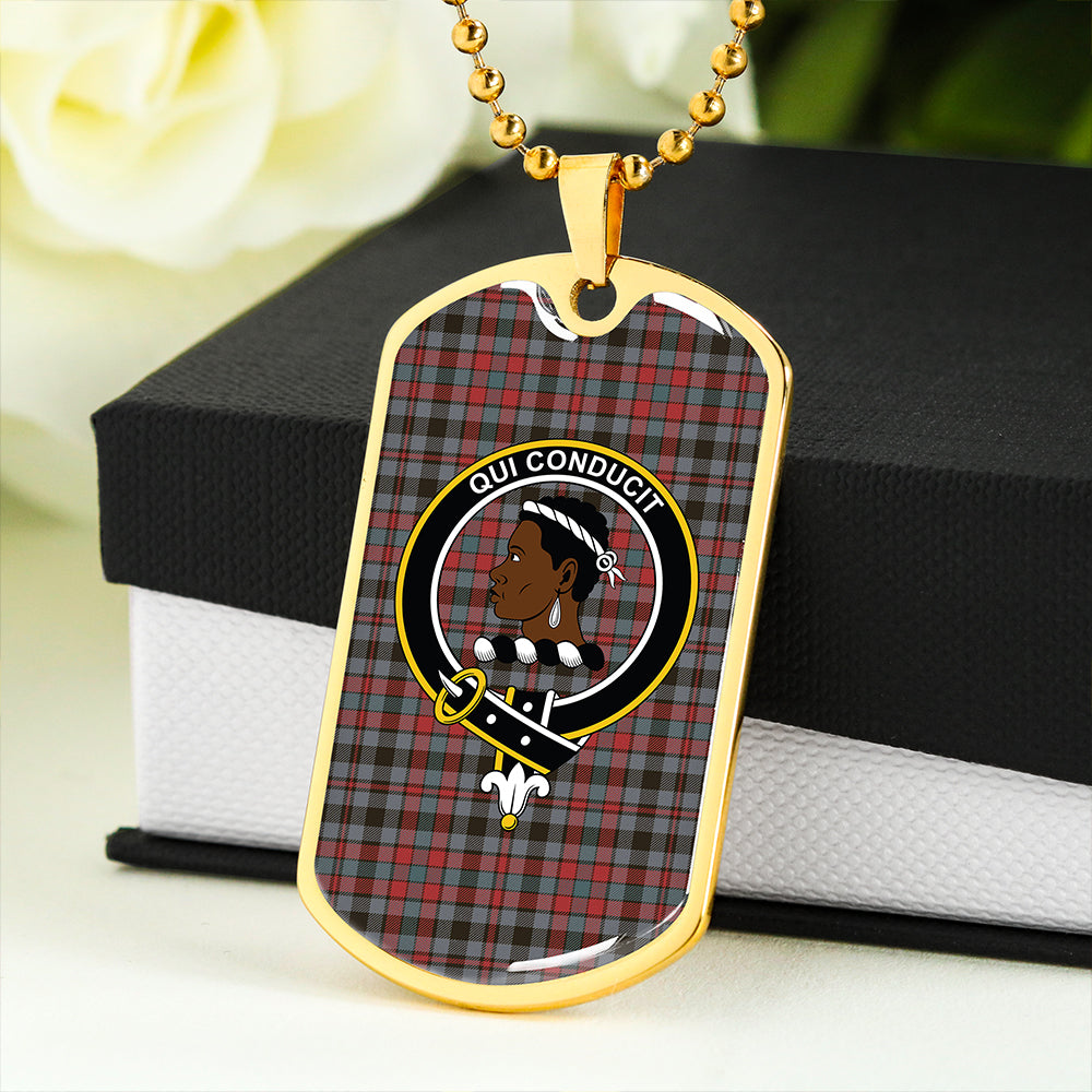 Borthwick Weathered Clan Badge Classic Tartan Dog Tag Necklace
