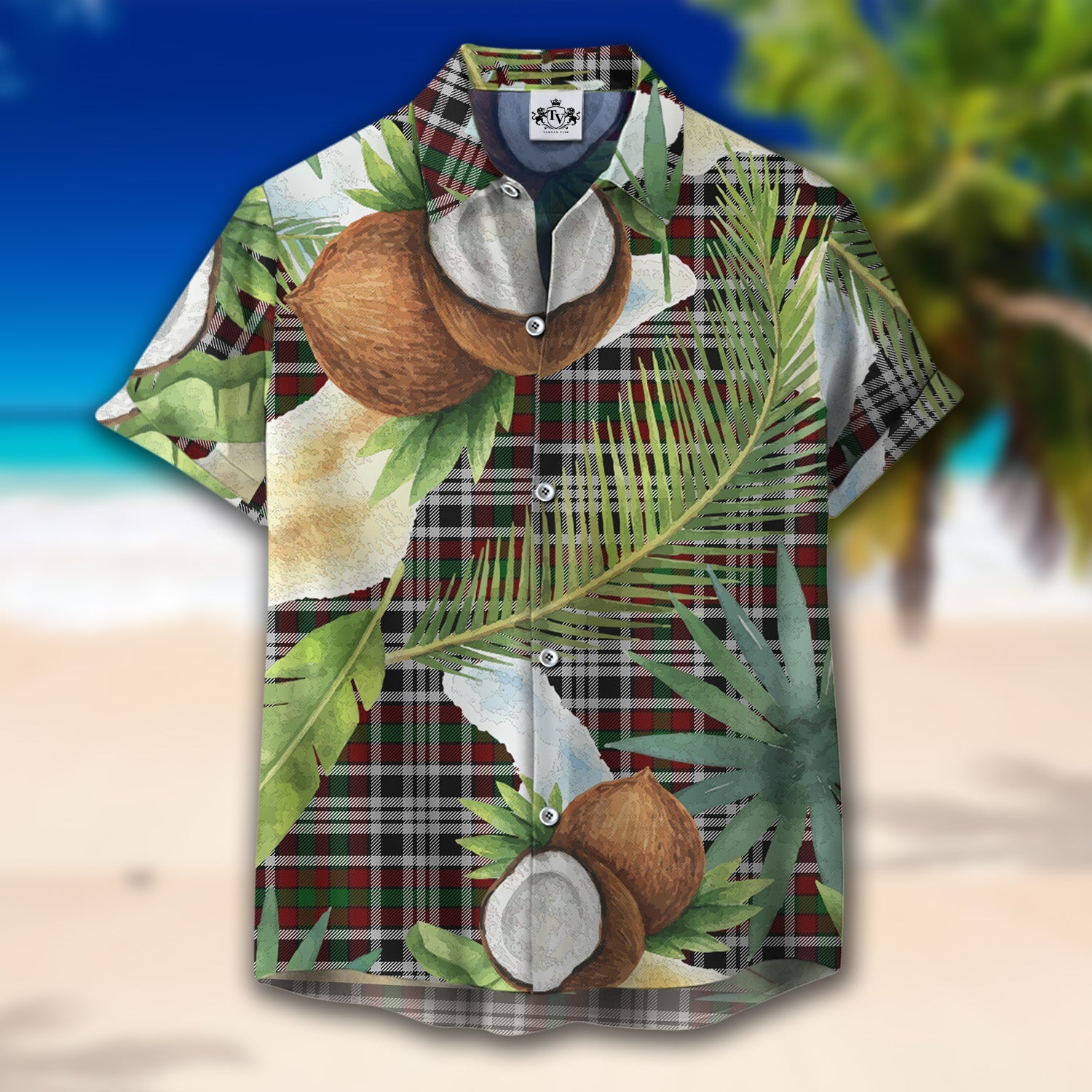 Scottish Tartan Borthwick Dress Clan Hawaiian Shirt Hibiscus - Tropical Garden Style