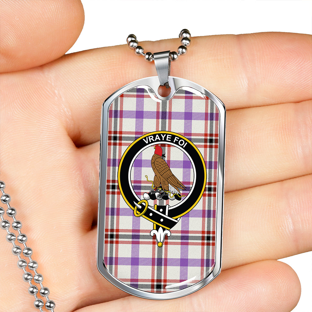 Boswell Dress Ancient Clan Badge Classic Tartan Dog Tag Necklace