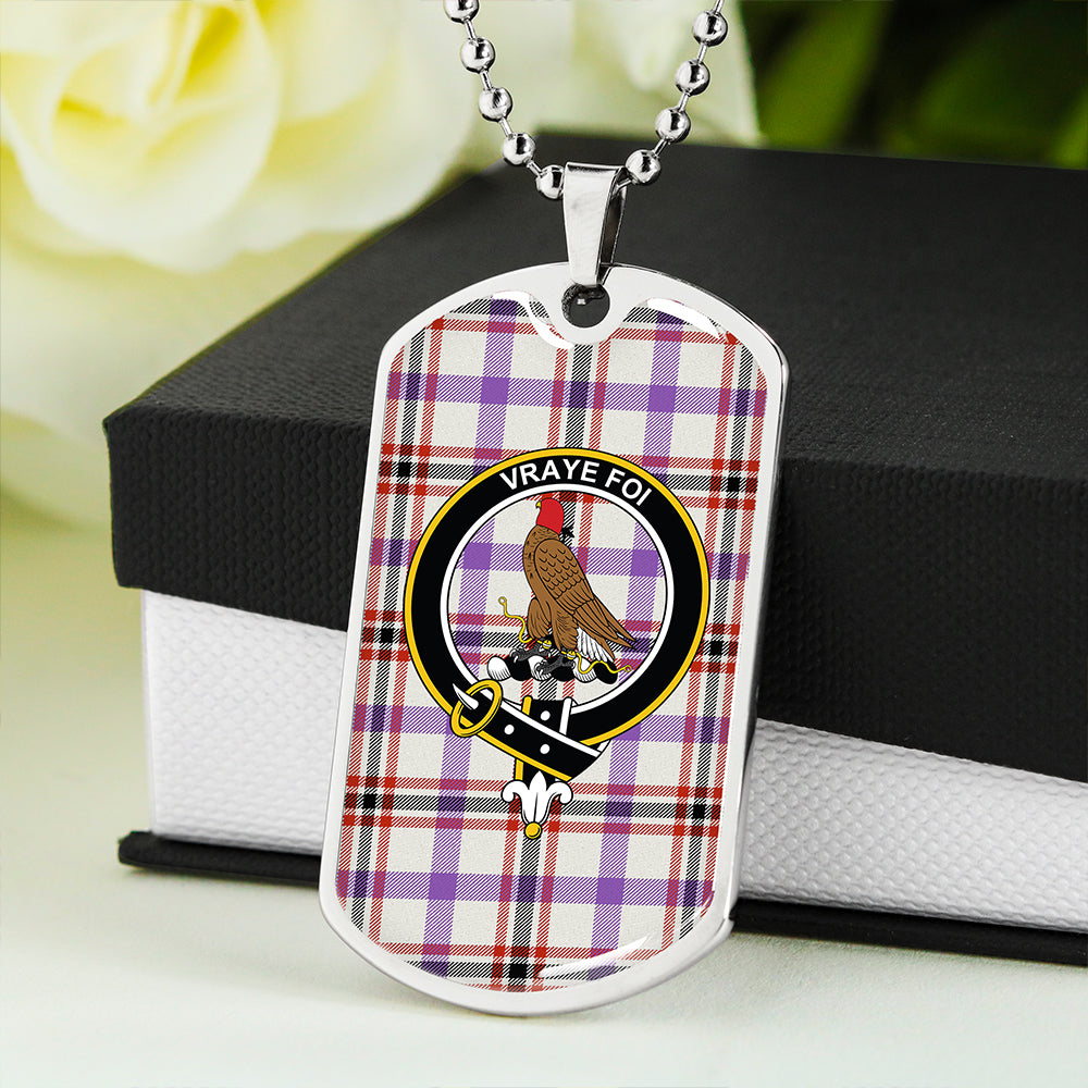 Boswell Dress Ancient Clan Badge Classic Tartan Dog Tag Necklace