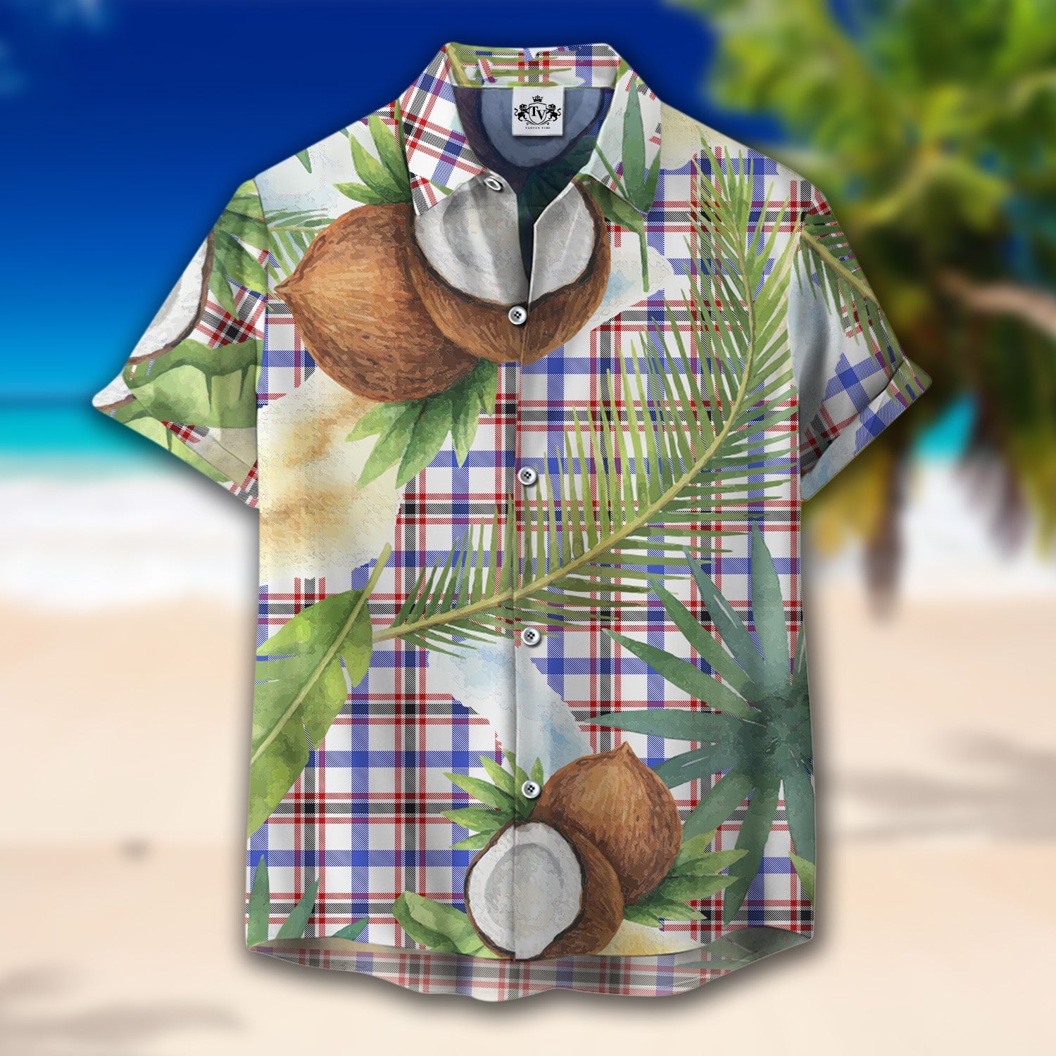 Scottish Tartan Boswell Modern Clan Hawaiian Shirt Hibiscus - Tropical Garden Style