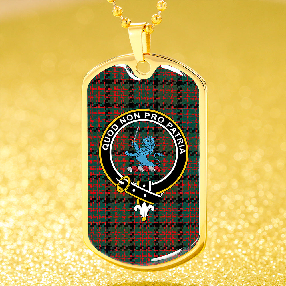 Bowie Black Modern Clan Badge Classic Tartan Dog Tag Necklace