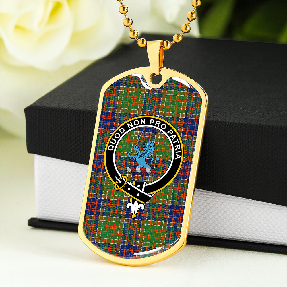 Bowie Modern Clan Badge Classic Tartan Dog Tag Necklace