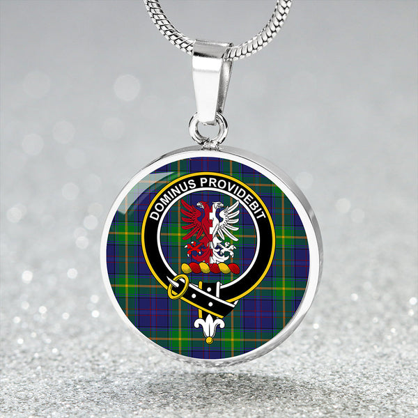 Scottish Tartan Boyle Clan Circle Necklace Classic Style