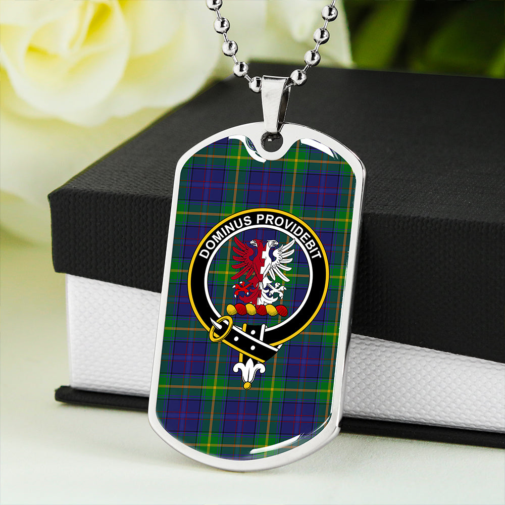 Boyle Clan Badge Classic Tartan Dog Tag Necklace