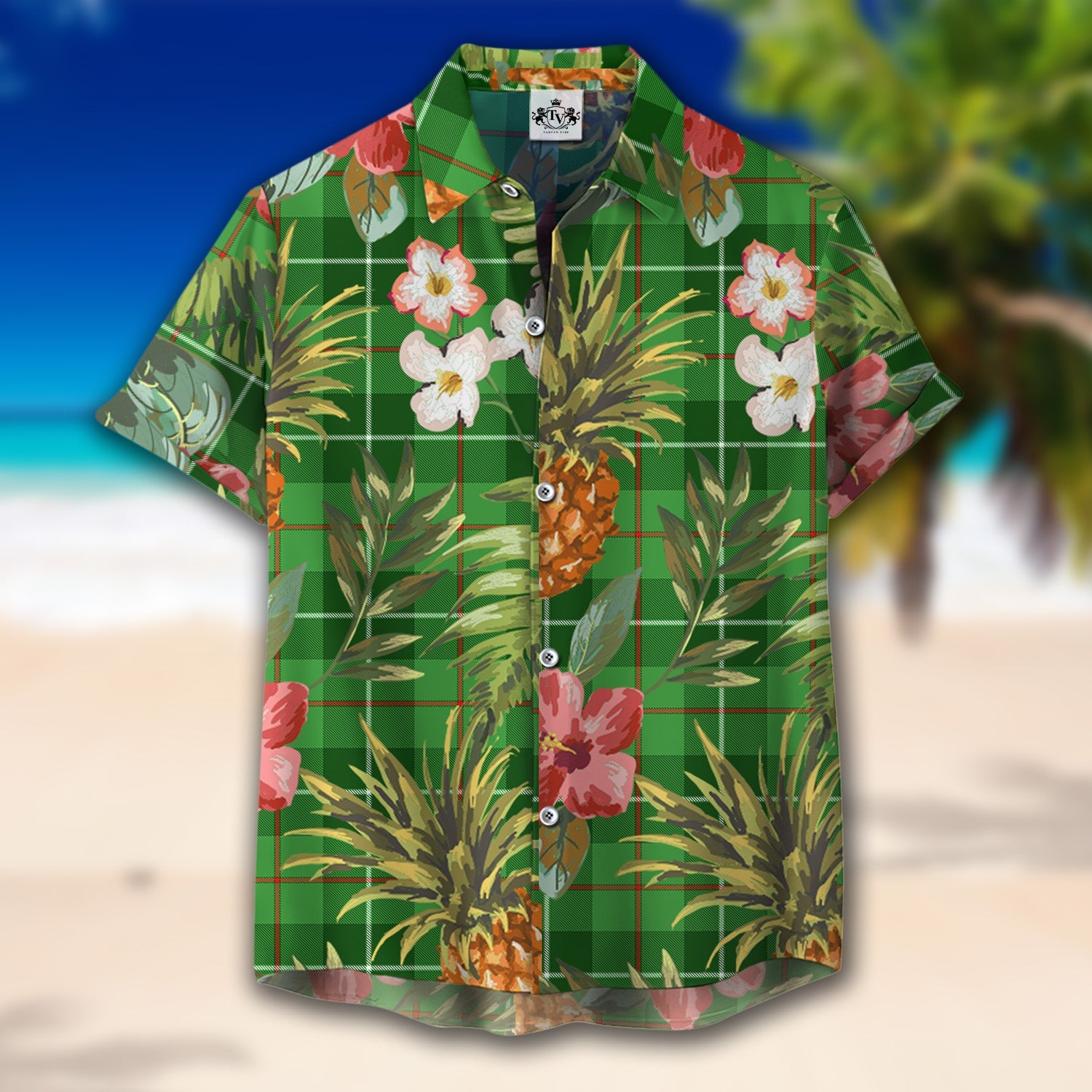 Scottish Tartan Boyle Clan Hawaiian Shirt Hibiscus - Tropical Garden Style