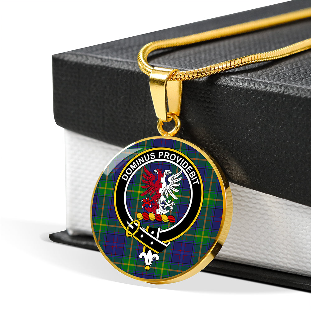 Scottish Tartan Boyle Clan Circle Necklace Classic Style