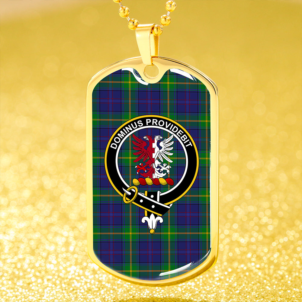 Boyle Clan Badge Classic Tartan Dog Tag Necklace