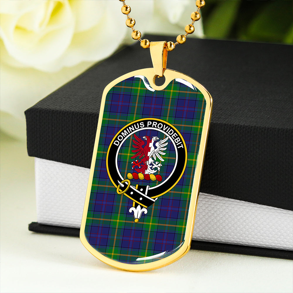 Boyle Clan Badge Classic Tartan Dog Tag Necklace