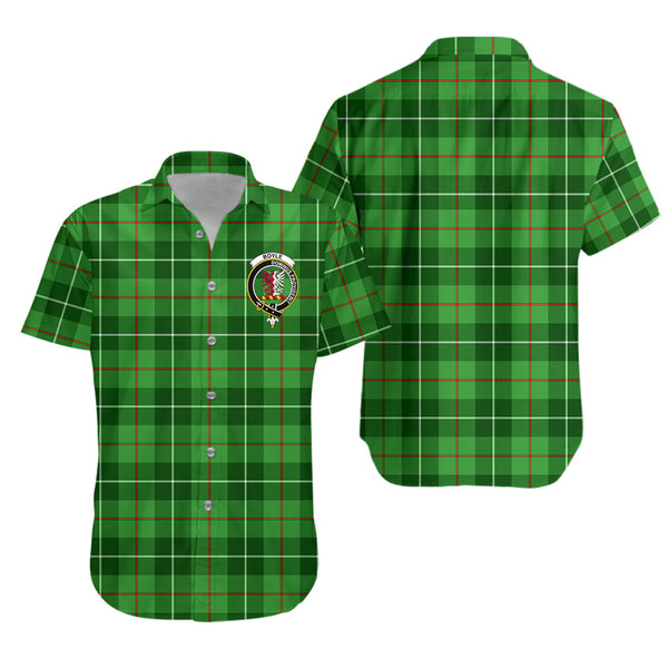 Scottish Tartan Boyle Clan Short Sleeve Casual Shirt Crest Style