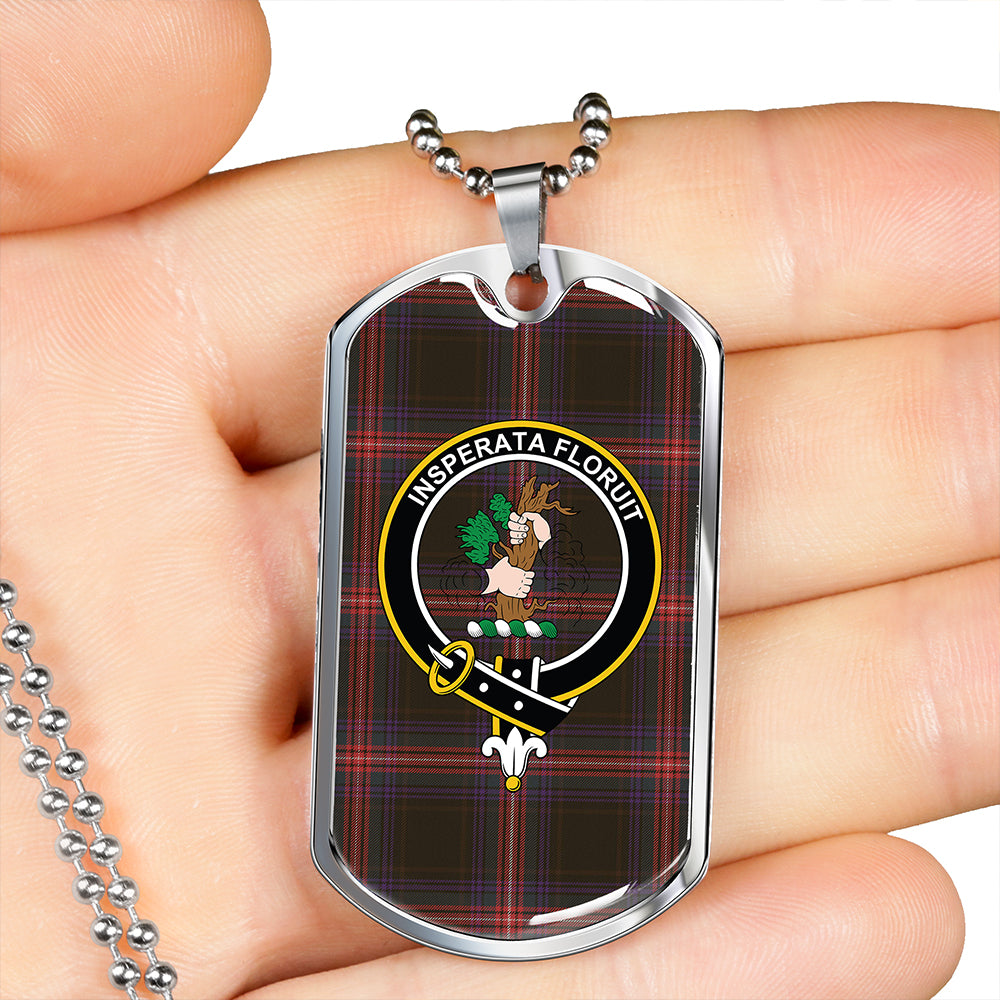 Braveheart Warrior (Wate #2) Weathered Clan Badge Classic Tartan Dog Tag Necklace