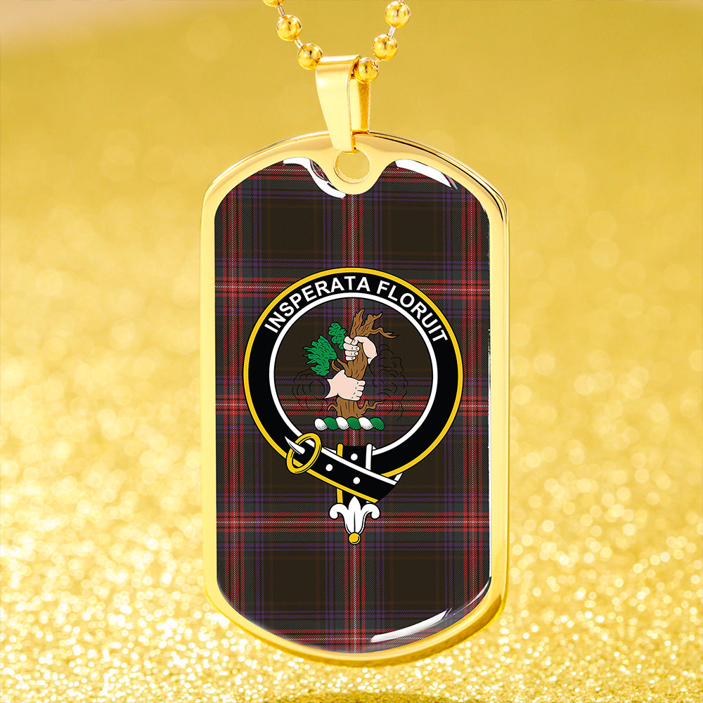 Braveheart Warrior (Wate #2) Weathered Clan Badge Classic Tartan Dog Tag Necklace