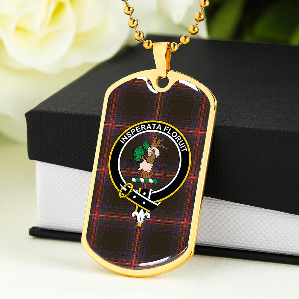 Braveheart Warrior (Wate #2) Weathered Clan Badge Classic Tartan Dog Tag Necklace