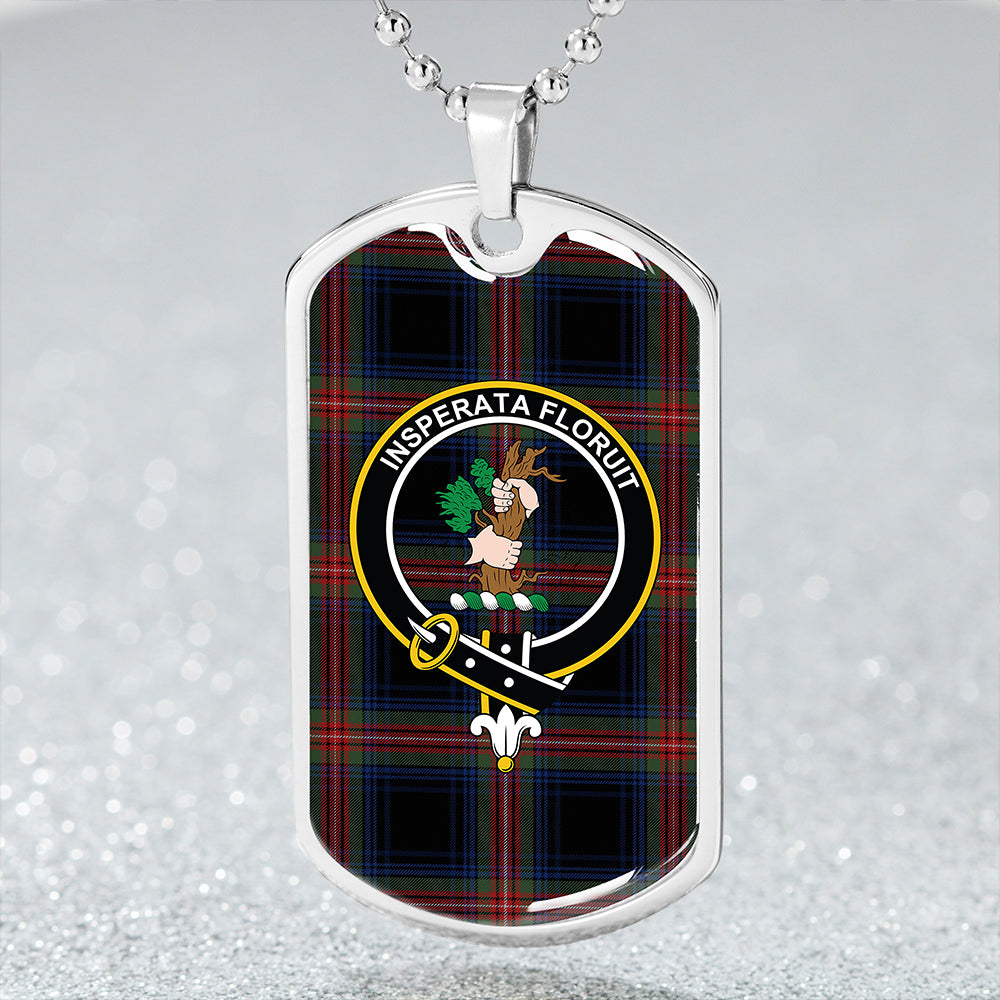 Braveheart Warrior (Watt #2) Modern Clan Badge Classic Tartan Dog Tag Necklace