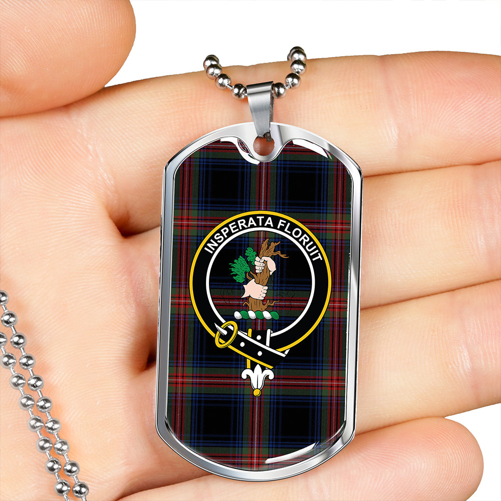 Braveheart Warrior (Watt #2) Modern Clan Badge Classic Tartan Dog Tag Necklace