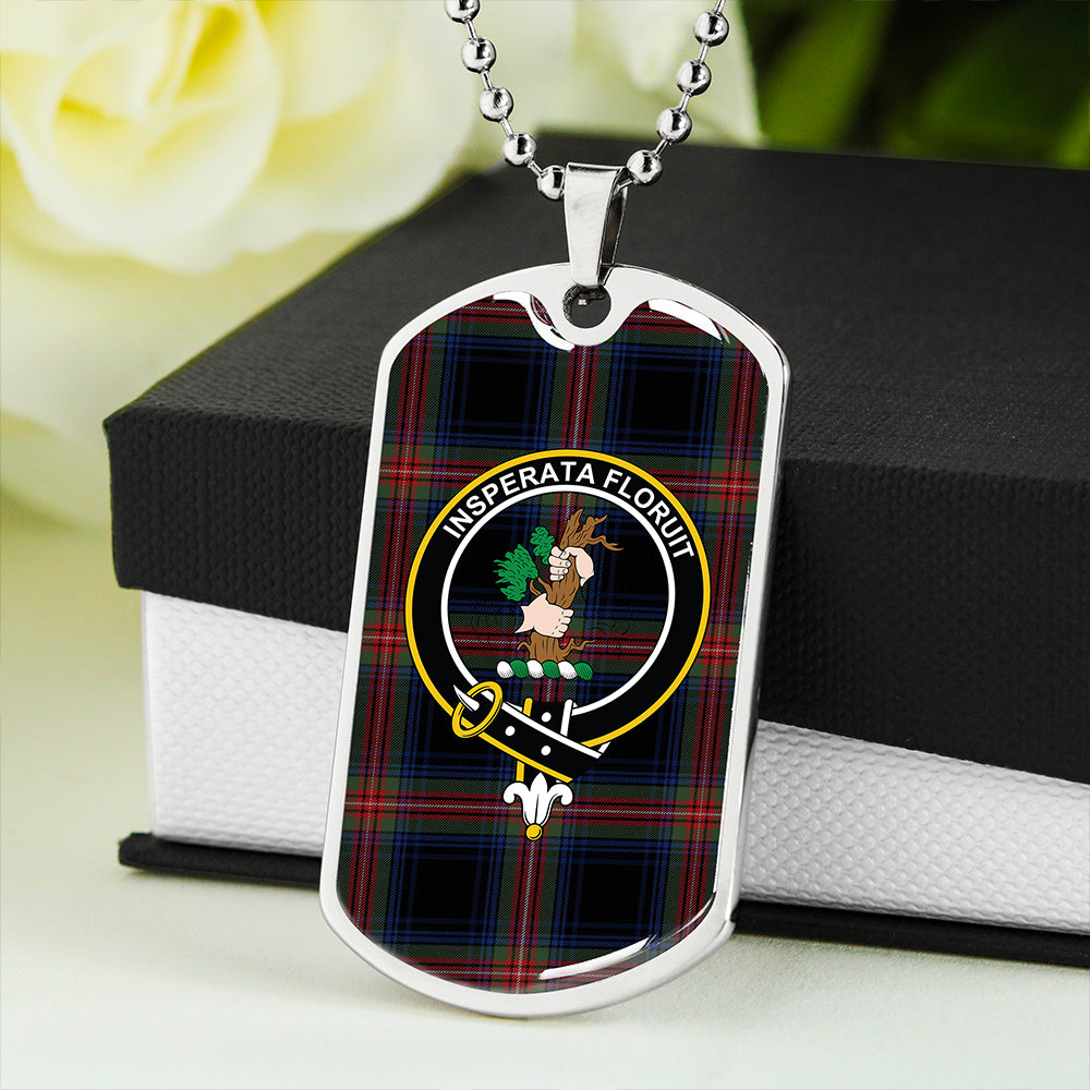 Braveheart Warrior (Watt #2) Modern Clan Badge Classic Tartan Dog Tag Necklace