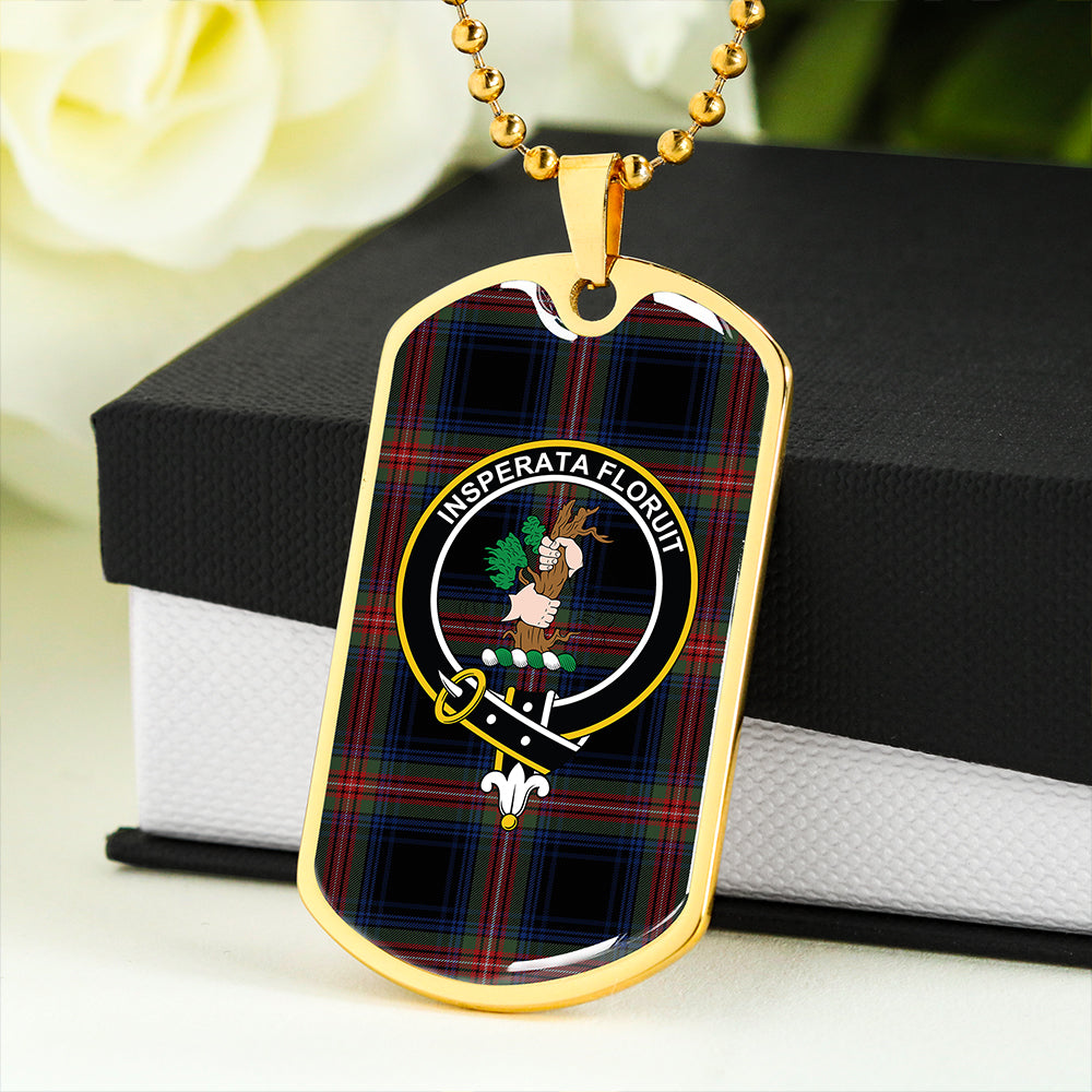 Braveheart Warrior (Watt #2) Modern Clan Badge Classic Tartan Dog Tag Necklace