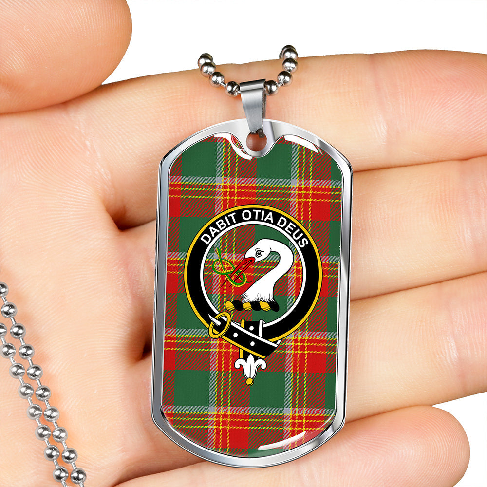 Brisbane Modern Clan Badge Classic Tartan Dog Tag Necklace