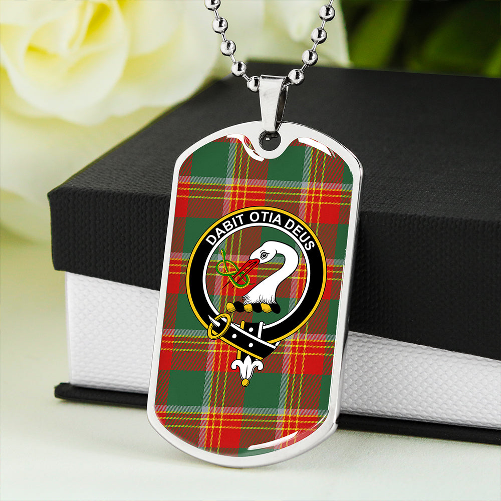 Brisbane Modern Clan Badge Classic Tartan Dog Tag Necklace