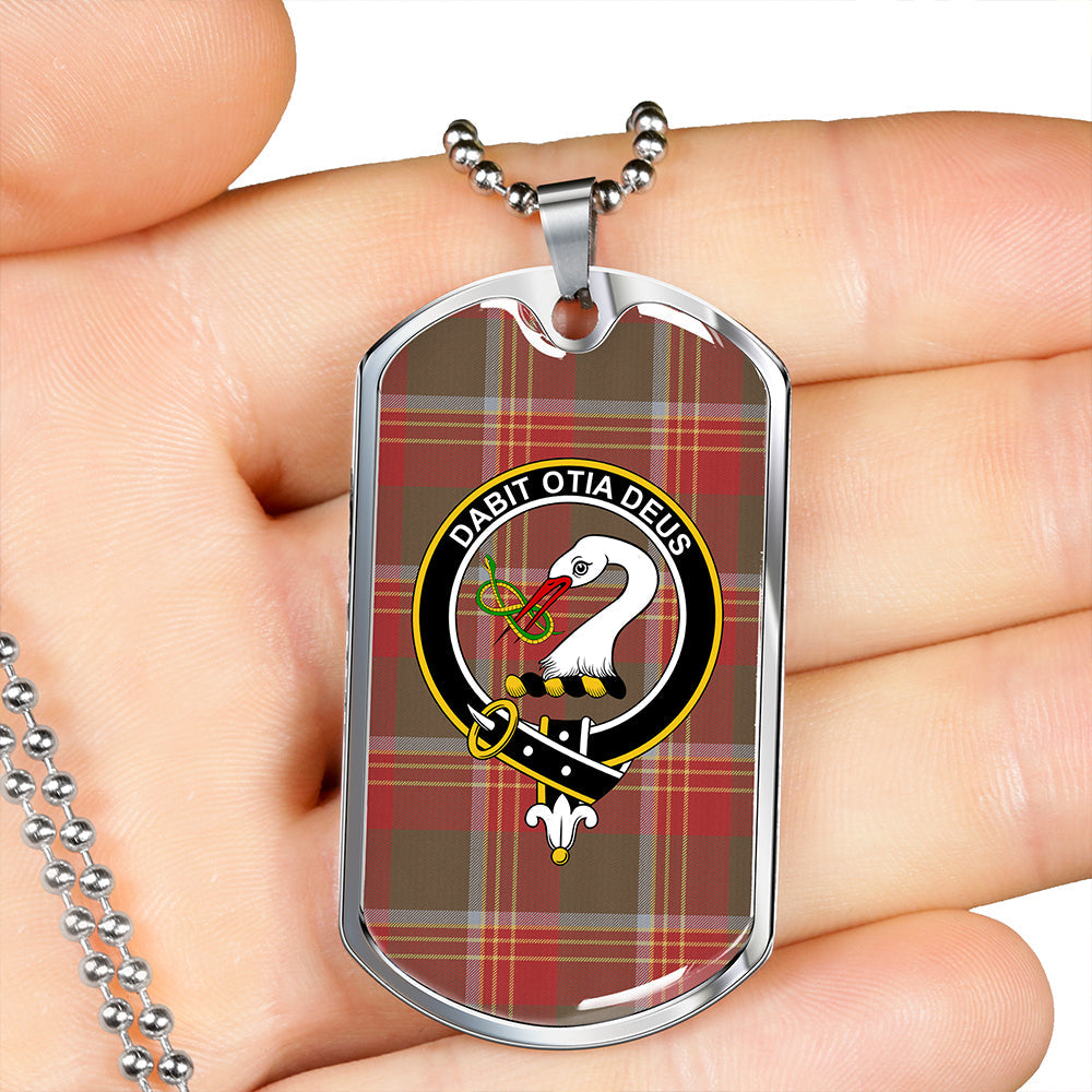 Brisbane Weathered Clan Badge Classic Tartan Dog Tag Necklace