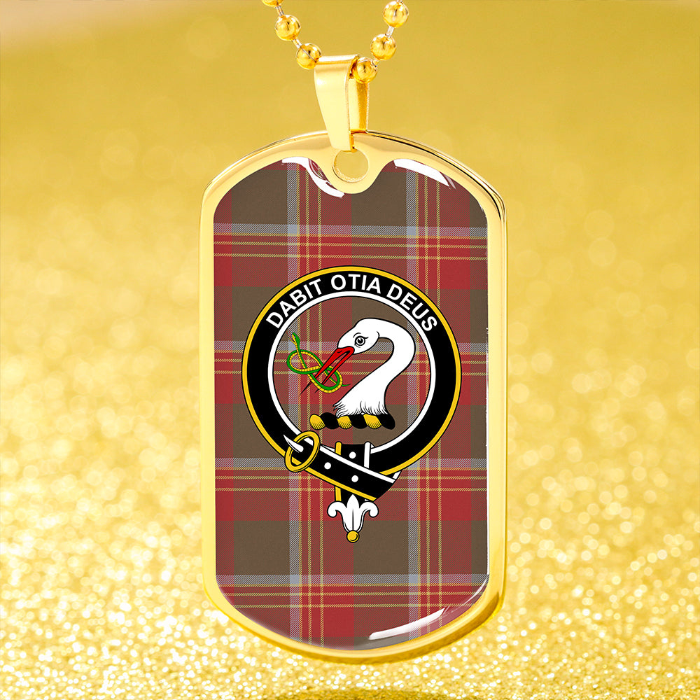 Brisbane Weathered Clan Badge Classic Tartan Dog Tag Necklace