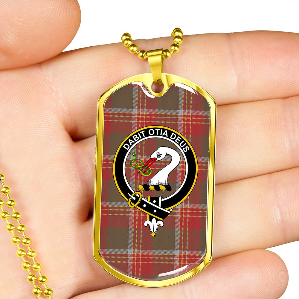 Brisbane Weathered Clan Badge Classic Tartan Dog Tag Necklace
