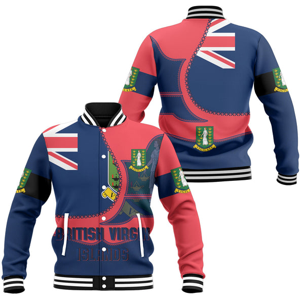 British Virgin Islands Baseball Jacket Flag & Coat Of Arms Leather Style