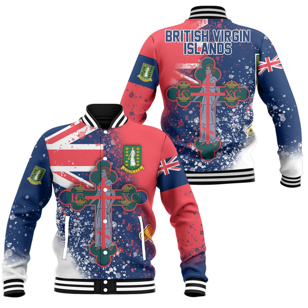 British Virgin Islands Baseball Jacket Flag & Coat Of Arms Orthodox Style