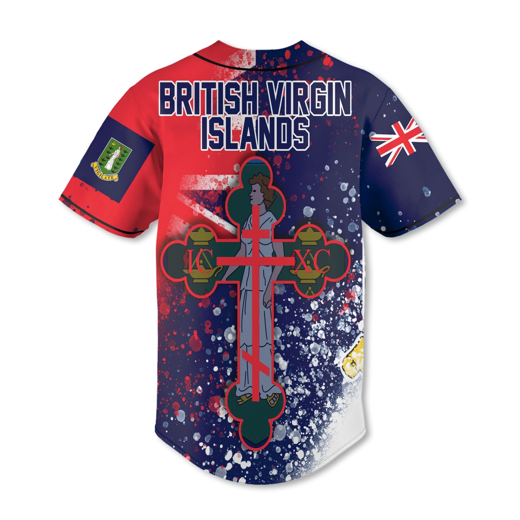 British Virgin Islands Baseball Jersey Flag & Coat Of Arms Orthodox Style