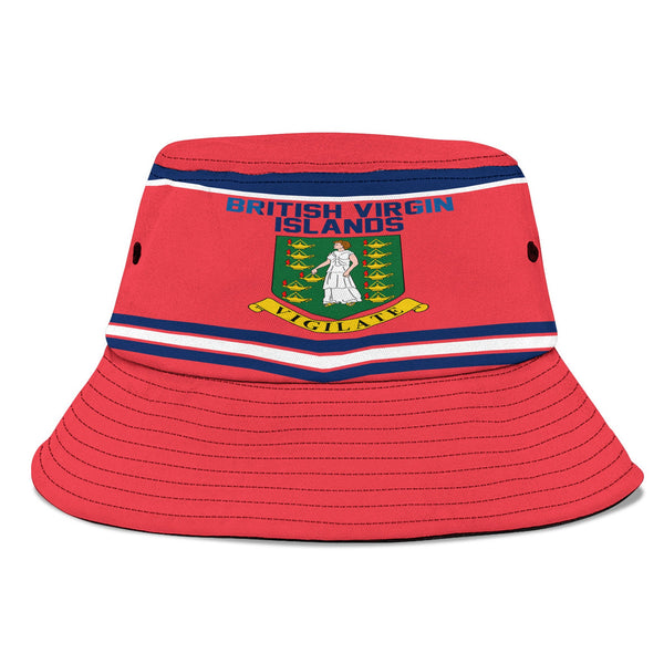 British Virgin Islands Bucket Hat Flag & Coat Of Arms Hockey Style