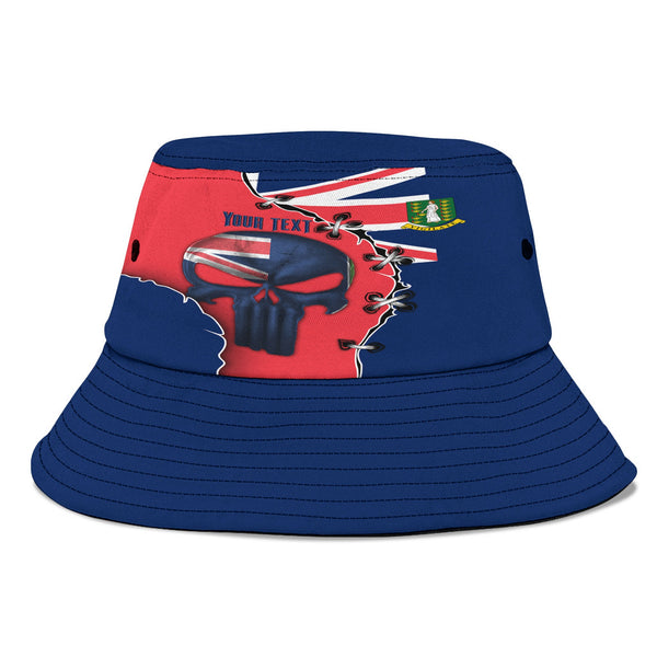 British Virgin Islands Bucket Hat Flag & Coat Of Arms Skull Style